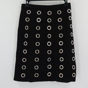 Carmen Women's Black Skirt w Silver Ring Details Size XS